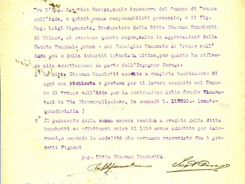 Intercessione Perego per Ronchetti 1918